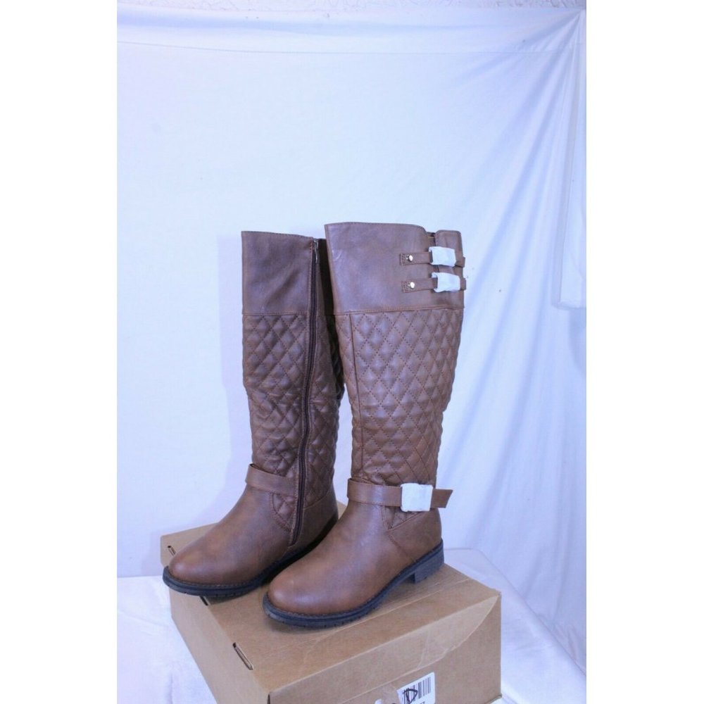 Women's Quilted Pattern Boots with Side Zip Size 6